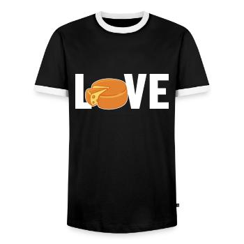 Gouda Love Queso Fromager Amant Gouda - T-shirt contrasté Homme - noir/blanc - Devant - AI Model Female 172 light (172cm) & AI Model Male 178 light (178cm)