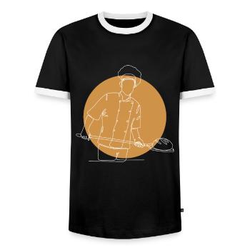 Lineart Bread Dough Bread Maker Bread Queen Bread - Men's Ringer Shirt - black/white - Front - AI Model Female 172 light (172cm) & AI Model Male 178 light (178cm)