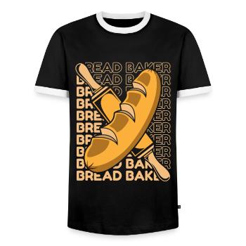 Bread Dough Bread Maker Bread Queen Lover Bread - Men's Ringer Shirt - black/white - Front - AI Model Female 172 light (172cm) & AI Model Male 178 light (178cm)
