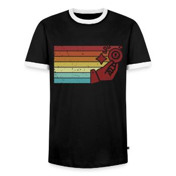 Retro Daubers Professioneller Anrufer Bingo Liebhaber - Männer Kontrast-T-Shirt - Schwarz/Weiß - Vorne - AI Model Female 172 light (172cm) & AI Model Male 178 light (178cm)