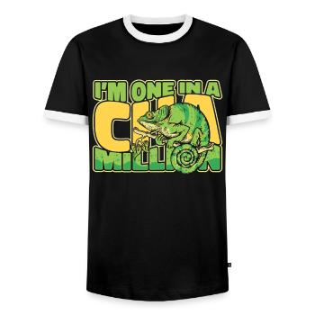 Je suis un dans un amant voilé de Panthère Chamillion - T-shirt contrasté Homme - noir/blanc - Devant - AI Model Female 172 light (172cm) & AI Model Male 178 light (178cm)