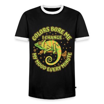 Colors Bore Me Panther Veiled Chamaeleonidae - Men's Ringer Shirt - black/white - Front - AI Model Female 172 light (172cm) & AI Model Male 178 light (178cm)