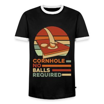 Keine Bälle erforderlich Spielbretter Sitzsack - Männer Kontrast-T-Shirt - Schwarz/Weiß - Vorne - AI Model Female 172 light (172cm) & AI Model Male 178 light (178cm)
