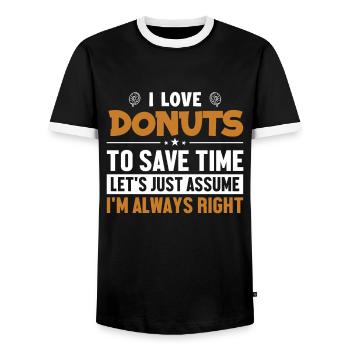 Beignets Supposons que j’ai raison Beignet glacé - T-shirt contrasté Homme - noir/blanc - Devant - AI Model Female 172 light (172cm) & AI Model Male 178 light (178cm)