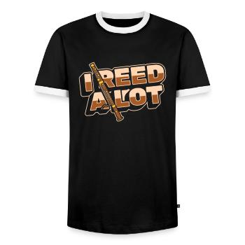 I Reed A Lot Aerophone Fagott Instrument Musik - Männer Kontrast-T-Shirt - Schwarz/Weiß - Vorne - AI Model Female 172 light (172cm) & AI Model Male 178 light (178cm)