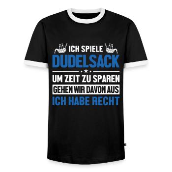 Dudelsackspieler hat immer Recht Blowpipe Player - T-shirt contrasté Homme - noir/blanc - Devant - AI Model Female 172 light (172cm) & AI Model Male 178 light (178cm)