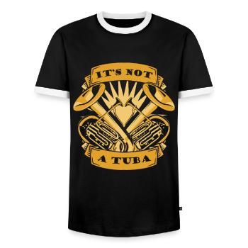 Ce n’est pas un instrument de tuba Euphoniste Euphoniste - T-shirt contrasté Homme - noir/blanc - Devant - AI Model Female 172 light (172cm) & AI Model Male 178 light (178cm)