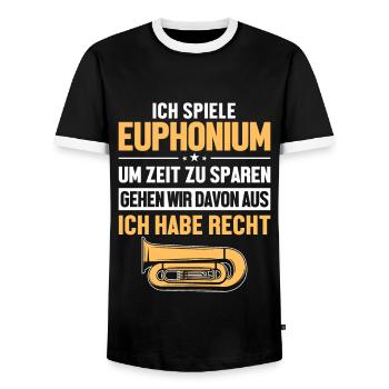 Euphoniumspieler hat immer Recht Euphonist Player - T-shirt contrasté Homme - noir/blanc - Devant - AI Model Female 172 light (172cm) & AI Model Male 178 light (178cm)