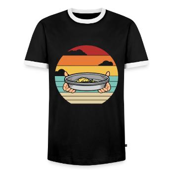 Retro Prospektion Seife Bergbau Bergmann Goldwaschen - Männer Kontrast-T-Shirt - Schwarz/Weiß - Vorne - AI Model Female 172 light (172cm) & AI Model Male 178 light (178cm)