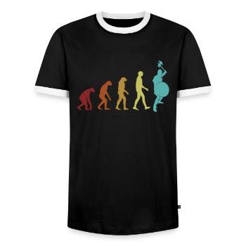 LARP Evolution LARPing Armor Weapons Character - Men's Ringer Shirt - black/white - Front - AI Model Female 172 light (172cm) & AI Model Male 178 light (178cm)