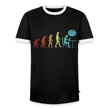 Dyslexie Evolution Dyslexie Thérapeute Apraxie - T-shirt contrasté Homme - noir/blanc - Devant - AI Model Female 172 light (172cm) & AI Model Male 178 light (178cm)