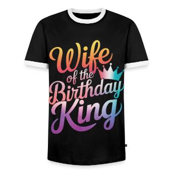 Frau Ehefrau Partnerin Familie Verheiratet - Männer Kontrast-T-Shirt - Schwarz/Weiß - Vorne - AI Model Female 172 light (172cm) & AI Model Male 178 light (178cm)