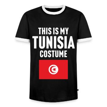 C’est mon costume de Tunisie - T-shirt contrasté Homme - noir/blanc - Devant - AI Model Female 172 light (172cm) & AI Model Male 178 light (178cm)
