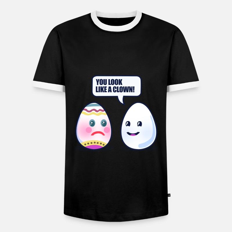 Easter Easter egg - Men's Ringer Shirt - black/white