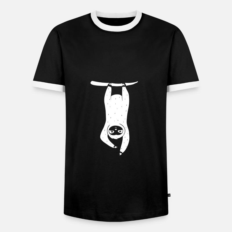Faultier - Sloth - Männer Kontrast-T-Shirt - Schwarz/Weiß