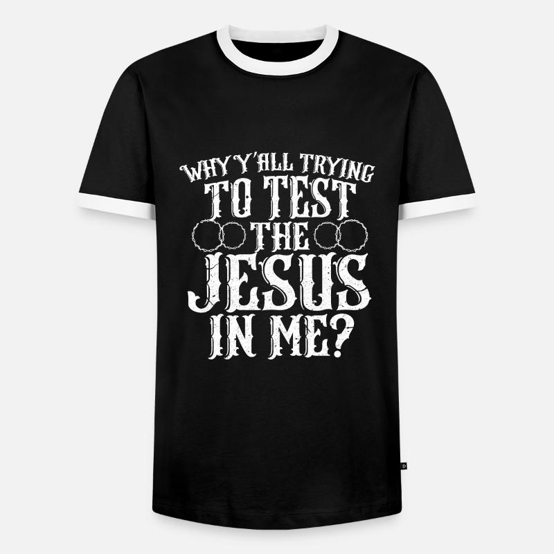 Jesus - Men's Ringer Shirt - black/white