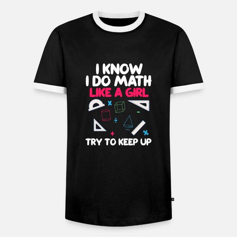 maths - Men's Ringer Shirt - black/white