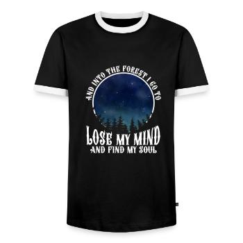 forêt - T-shirt contrasté Homme - noir/blanc - Devant - AI Model Female 172 light (172cm) & AI Model Male 178 light (178cm)