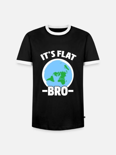 Flat Earth - Männer Kontrast-T-Shirt - Schwarz/Weiß