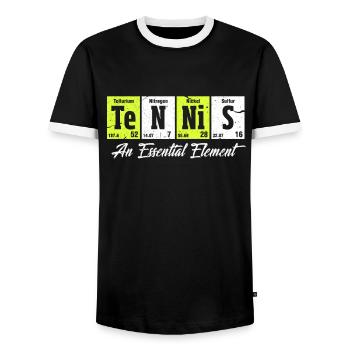 Tennis - T-shirt contrasté Homme - noir/blanc - Devant - AI Model Female 172 light (172cm) & AI Model Male 178 light (178cm)