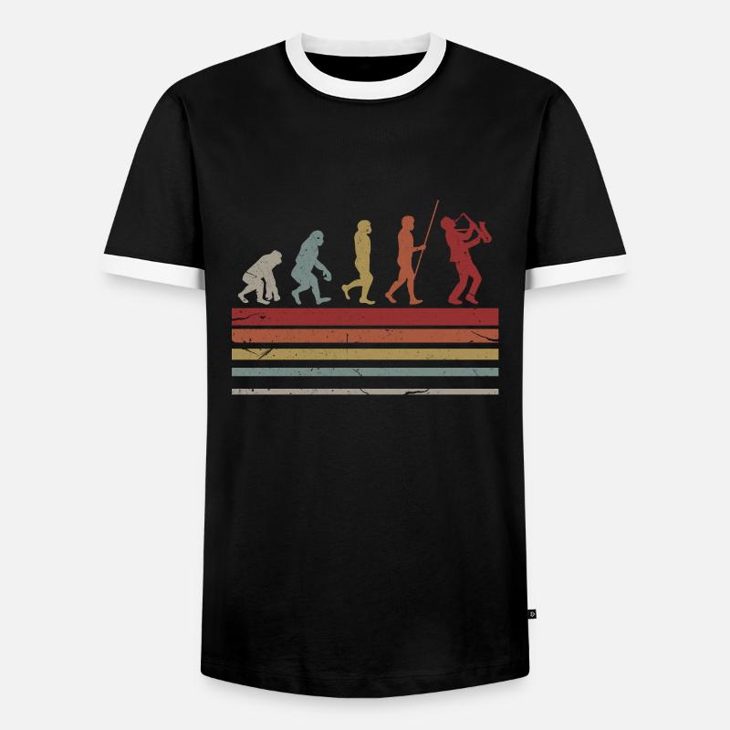 Evolution du saxophone - T-shirt contrasté Homme - noir/blanc