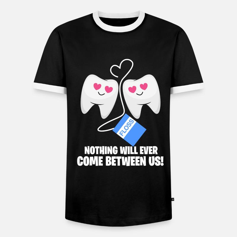 teeth - Men's Ringer Shirt - black/white
