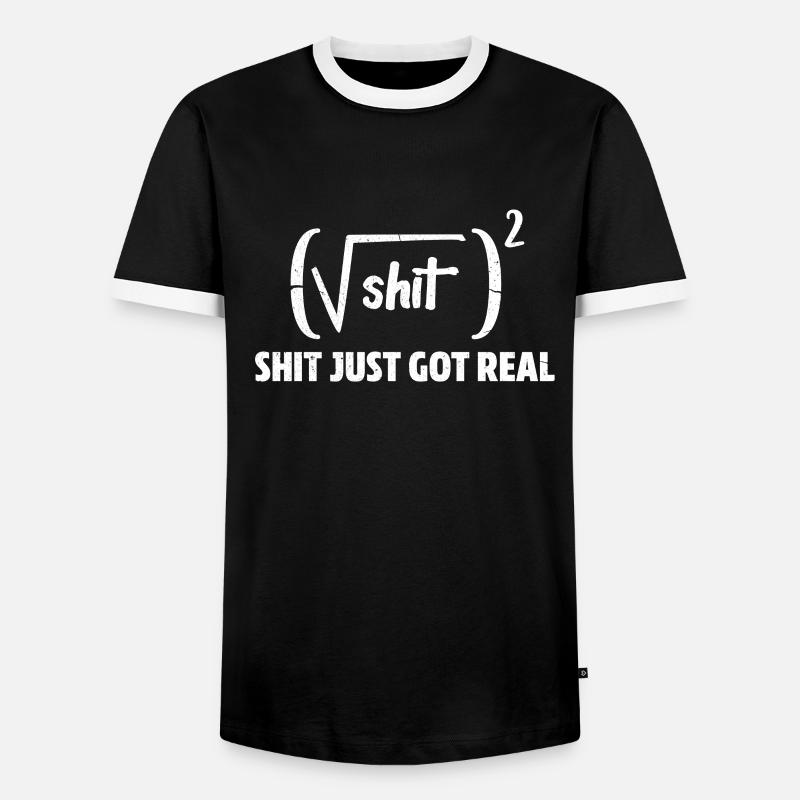 maths - Men's Ringer Shirt - black/white