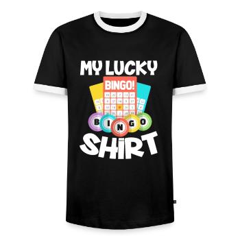 Bingo - Männer Kontrast-T-Shirt - Schwarz/Weiß - Vorne - AI Model Female 172 light (172cm) & AI Model Male 178 light (178cm)