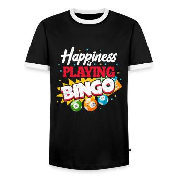 Bingo - Männer Kontrast-T-Shirt - Schwarz/Weiß - Vorne - AI Model Female 172 light (172cm) & AI Model Male 178 light (178cm)