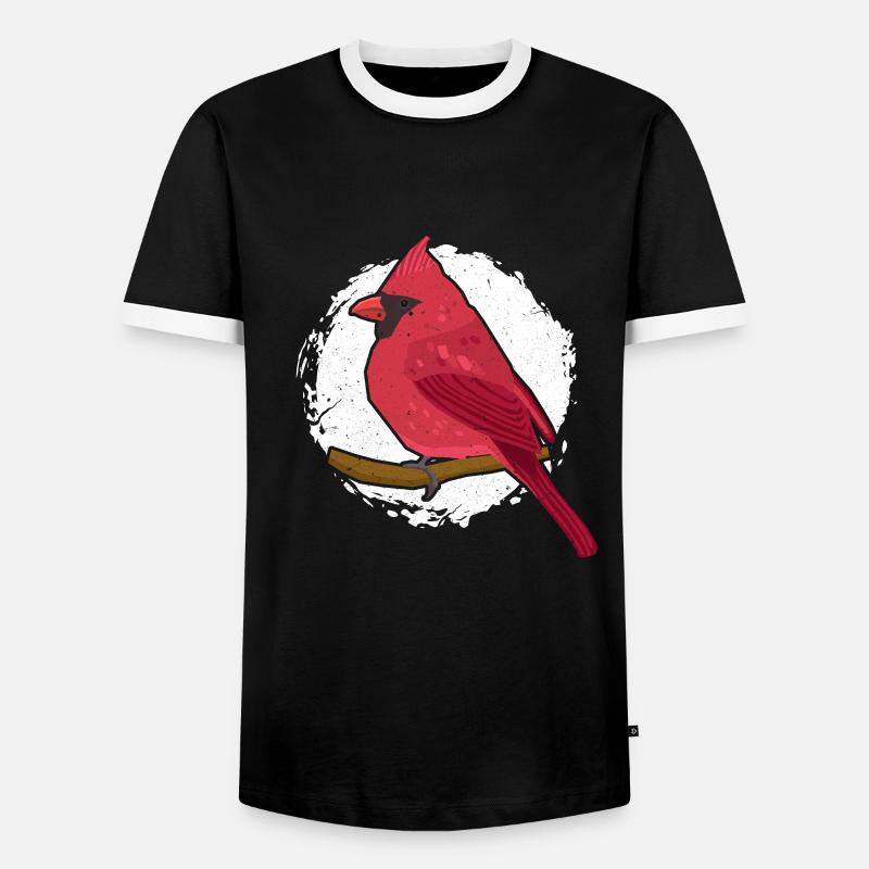 Rotkardinal - Männer Kontrast-T-Shirt - Schwarz/Weiß
