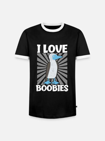 Booby Boobies Pinguin - Männer Kontrast-T-Shirt - Schwarz/Weiß
