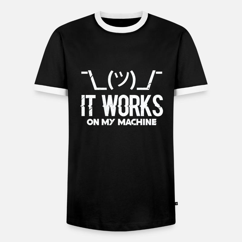 programmer - Men's Ringer Shirt - black/white