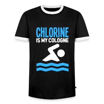 natation - T-shirt contrasté Homme - noir/blanc - Devant - AI Model Female 172 light (172cm) & AI Model Male 178 light (178cm)