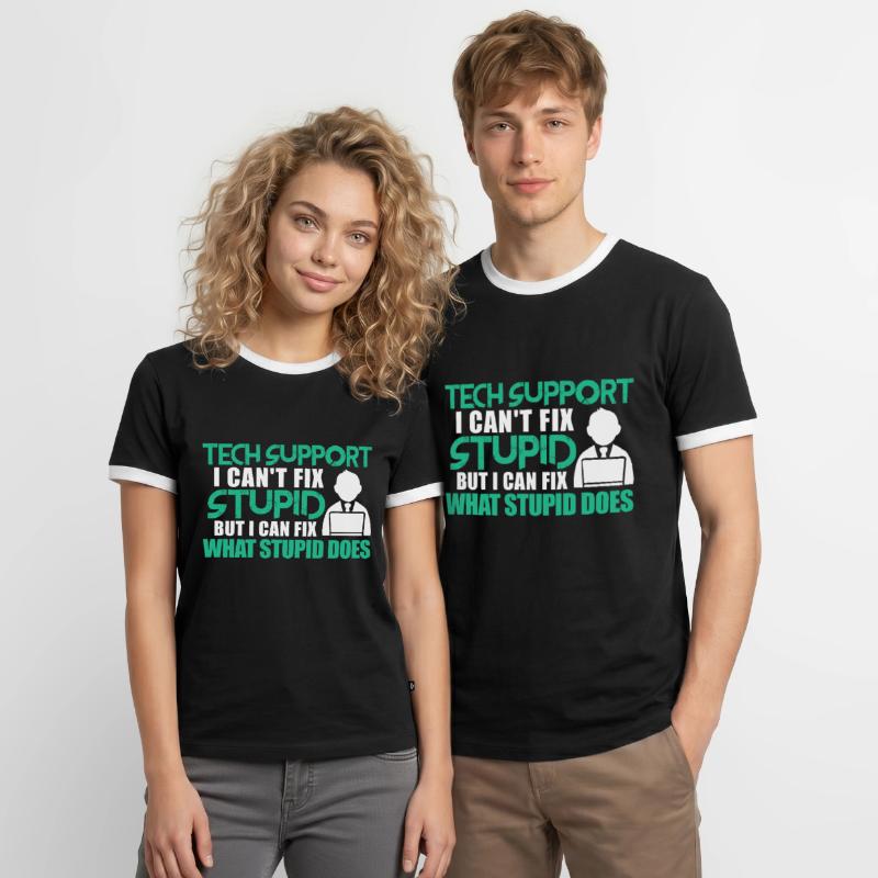 Technischer Support Computer IT Programmierer Männer Kontrast-T-Shirt