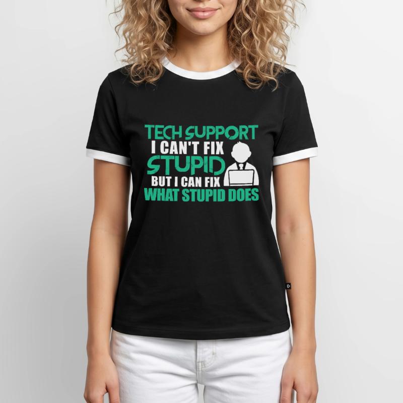Technischer Support Computer IT Programmierer Männer Kontrast-T-Shirt