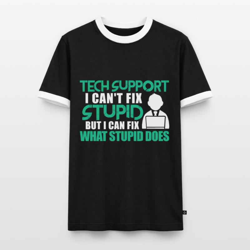 Technischer Support Computer IT Programmierer Männer Kontrast-T-Shirt