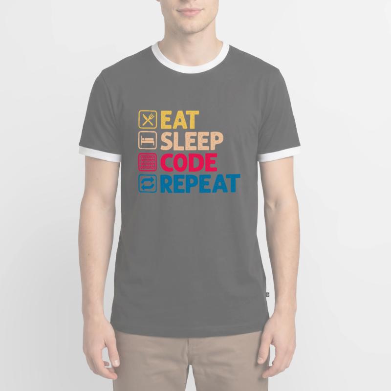 Programmeur code cadeau codeur informatique T-shirt contrasté Homme