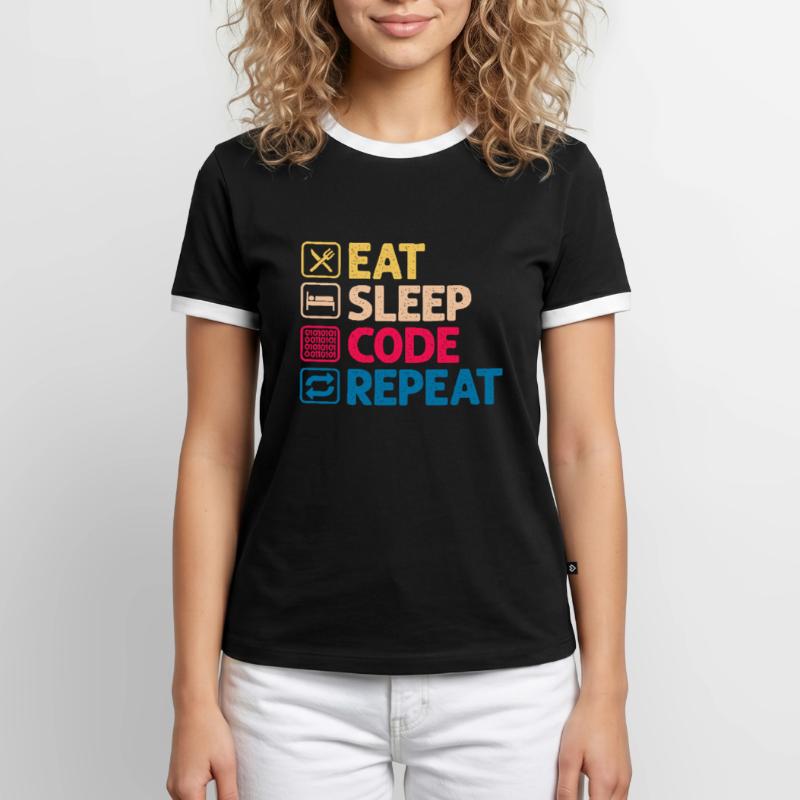 Programmeur code cadeau codeur informatique T-shirt contrasté Homme