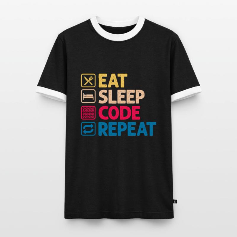 Programmeur code cadeau codeur informatique T-shirt contrasté Homme