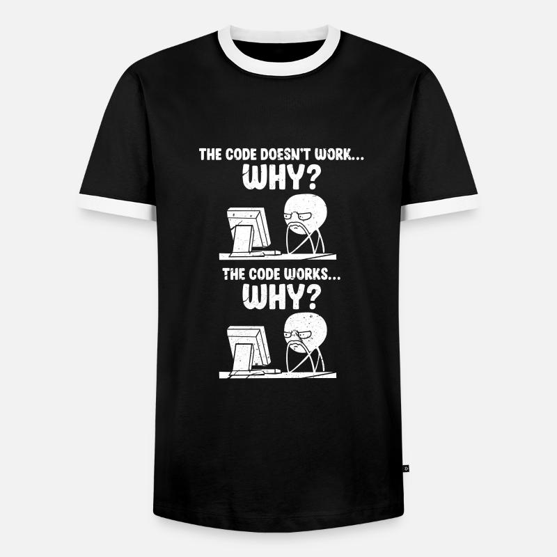 programmer - Men's Ringer Shirt - black/white