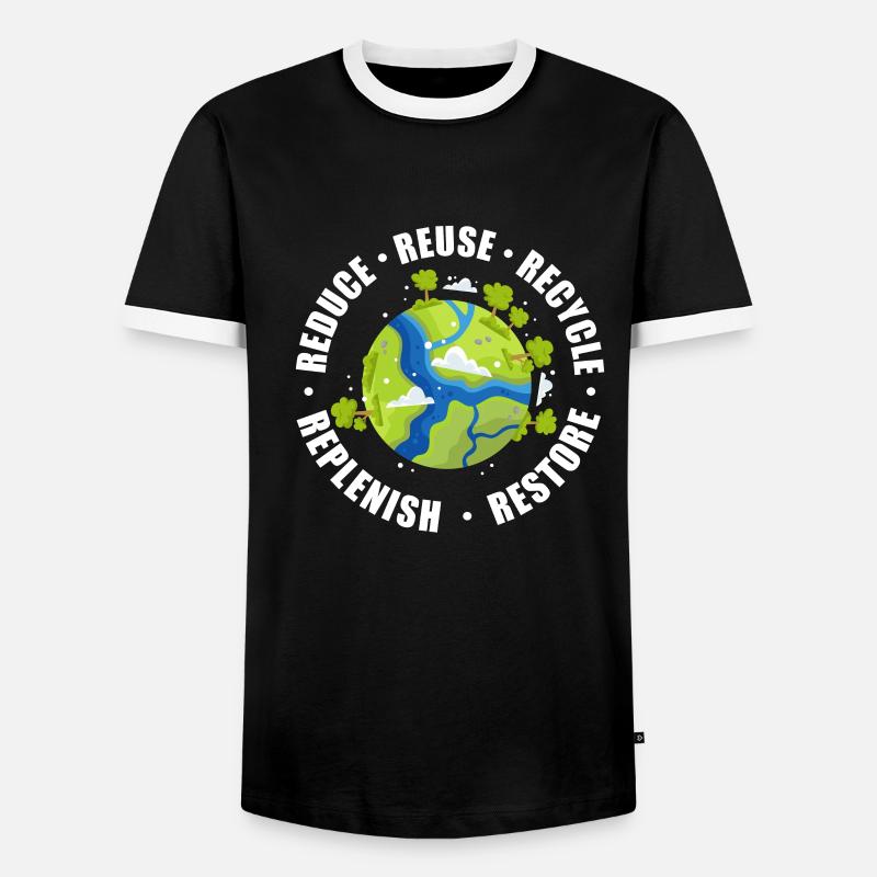 climate Change - Men's Ringer Shirt - black/white