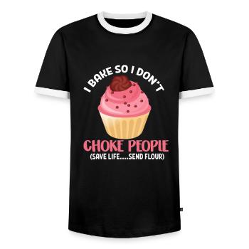 Cuire boulanger gâteau boulangerie boulanger cadeau - T-shirt contrasté Homme - noir/blanc - Devant - AI Model Female 172 light (172cm) & AI Model Male 178 light (178cm)