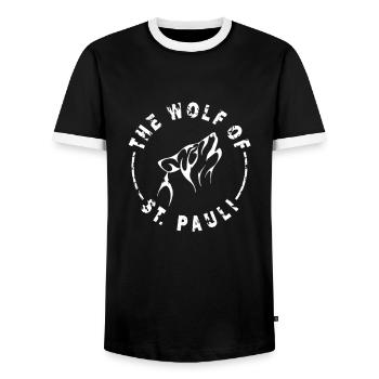 St. Pauli Hamburg Wolf - Männer Kontrast-T-Shirt - Schwarz/Weiß - Vorne - AI Model Female 172 light (172cm) & AI Model Male 178 light (178cm)