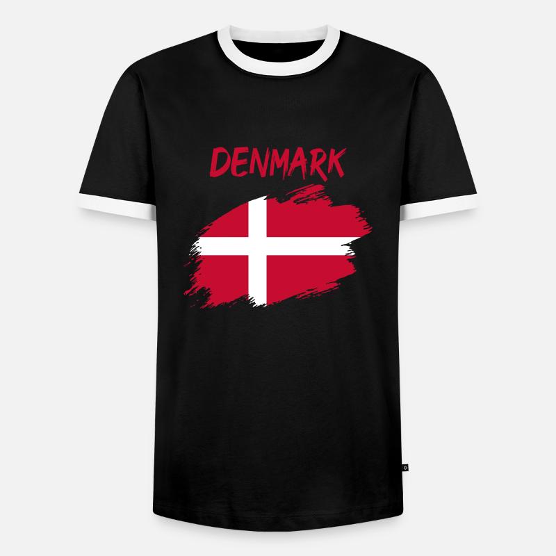 Drapeau danois drapeau drapeau danois - T-shirt contrasté Homme - noir/blanc