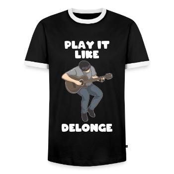 Tom Delonge Punk Rock Gift - Men's Ringer Shirt - black/white - Front - AI Model Female 172 light (172cm) & AI Model Male 178 light (178cm)
