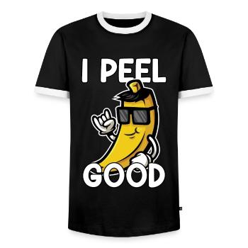 Banane Frucht Bananen Spruch Geschenk - Männer Kontrast-T-Shirt - Schwarz/Weiß - Vorne - AI Model Female 172 light (172cm) & AI Model Male 178 light (178cm)