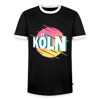 Cologne Allemagne City Font Vintage Rétro - T-shirt contrasté Homme - noir/blanc - Devant - AI Model Female 172 light (172cm) & AI Model Male 178 light (178cm)