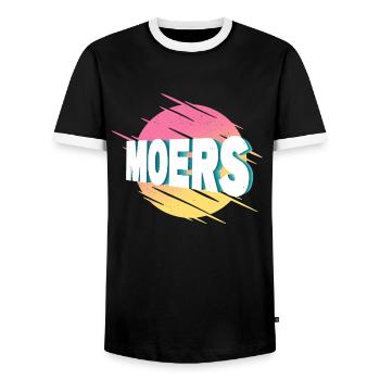 Moers Deutschland Stadt Schrift Vintage Retro - Männer Kontrast-T-Shirt - Schwarz/Weiß - Vorne - AI Model Female 172 light (172cm) & AI Model Male 178 light (178cm)