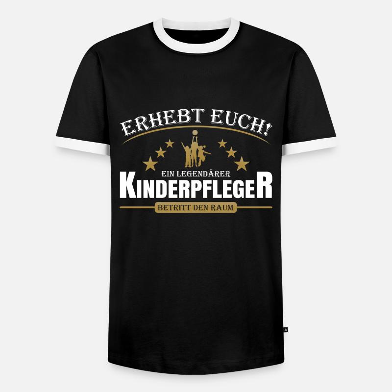Kinderpfleger - Männer Kontrast-T-Shirt - Schwarz/Weiß
