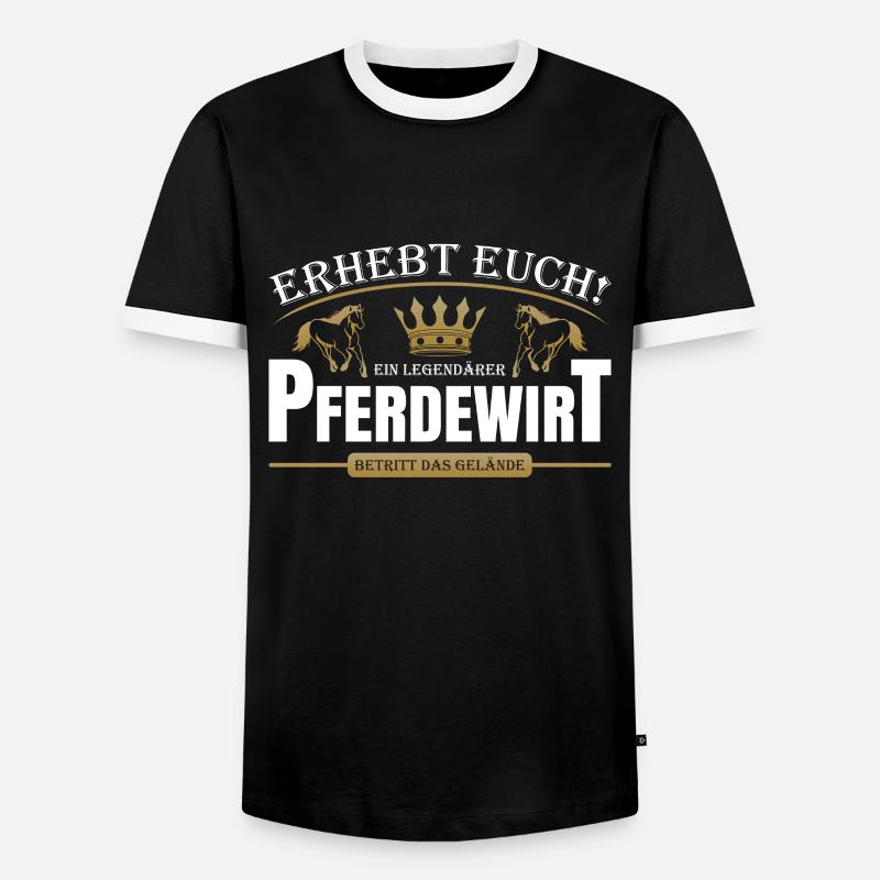 Pferdewirt - Männer Kontrast-T-Shirt - Schwarz/Weiß